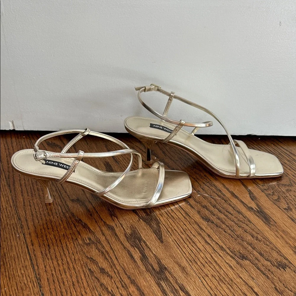 Nine West Haya3 Heeled Metallic Sandal - Picture 3 of 5